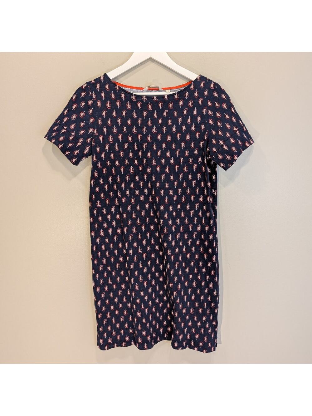 Boden T-Shirt Dress Navy Shift Easy Casual Brunch Church Travel Holiday - Size 8